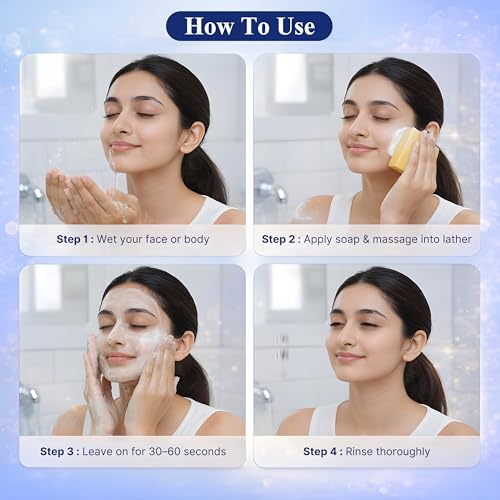 Image of Satthwa Kojic Acid 1% Soap with Vitamin C | For Pigmentation, Tan and Dark Spots | Brightening Soap for Men and Women | Pack of 2 (100g Each)