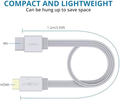 AUTOUTLET Wii to HDMI Cable Converter, 1080P, 4ft/120cm for Full HD Device — 사진 6