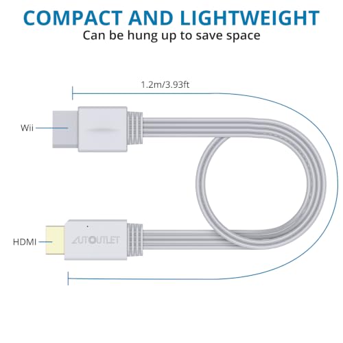 Image of AUTOUTLET Wii to HDMI Cable Converter, 1080P, 4ft /120cm for Full HD Device
