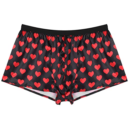 Mens Shiny Silky Satin Boxer Shorts Lingerie Underwear Summer Loose Fit Sports Short Pants3