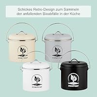 Relaxdays Komposteimer Küche, 3,5 Liter, 2 Aktivkohlefilter, mit Deckel, Henkel, Eisen, Biomüllbehälter, Farbwahl – Ansicht 6