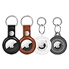 [4 Pack] Waterproof Airtag Keychain&Leather Air Tag Holder,Supfine Protective Tracker Case with Loop Key Ring for Apple…