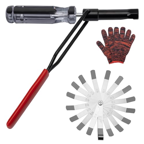 Dolcety 10mm Valve Lash Adjustment Tool Kit with Feeler Gauges & Gloves - Professional Valve Adjustment Tool for Honda, for Toyota, for Nissan and Other Japanese Car Engines