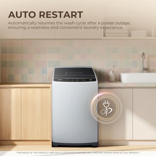 Image of Haier 6 kg 5 Star Oceanus Wave Drum Washing Machine Fully Automatic Top Load (HWM60-AEN, Moonlight Silver)