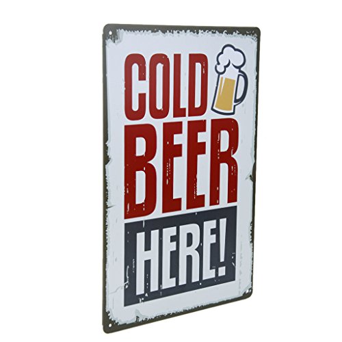 Placa de lata Flameer – Placa de metal estilo retrô decorativa vinho cerveja café ferro chapa decora