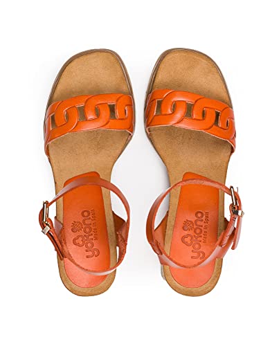 Sandali con tacco Zahara 010 arancione, arancione