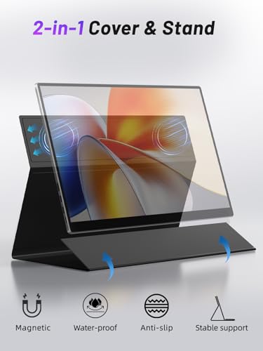 Image of Portable Monitor Touchscreen 15.6 inch 4K UHD 3840X2160 100000:1 OLED 10-Point Touch Screen Laptop Monitor, with Protective Case, HDMI USB C Travel Monitor for Phones, PS5 /4, Xbox, Switch