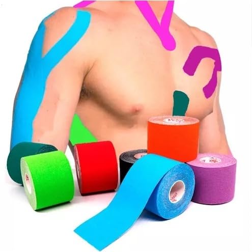 KIT 3 UNIDADES - Tape Kinesio Adesivo Funcional, Alívio à Dor e Lesões, Ortopedia, Fisioterapia, Atl