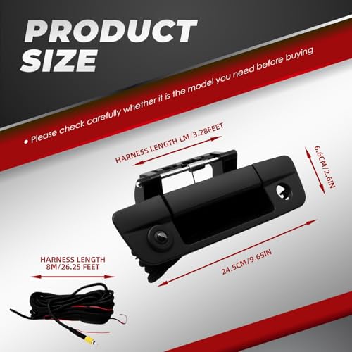 Image of Nakkaa Tailgate Handle Backup Camera Compatible with Ram 1500 2500 3500 2009-2017 Rear View Camera 68197873AA 68084284AB