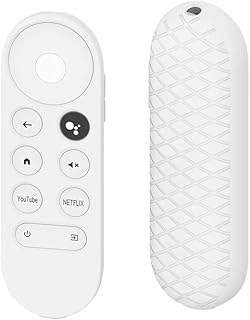 Silicone Case for Google TV 4K 2020 Voice Remote,Chromecast 2022HD Remote Protective Cover Case,Skin Friendly,Anti Slip and Shockproof. (White)