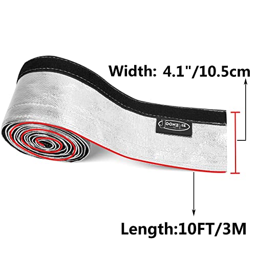Heat Shroud Sleeve Aluminized Silver Sleeving 3/4" I.d.x10Ft For Ultimate Heat Protection Hose With Hook And Loop Closure With 10Pcs 7.8Inch Stainless Steel Cable Metal Zip Ties #TOP3