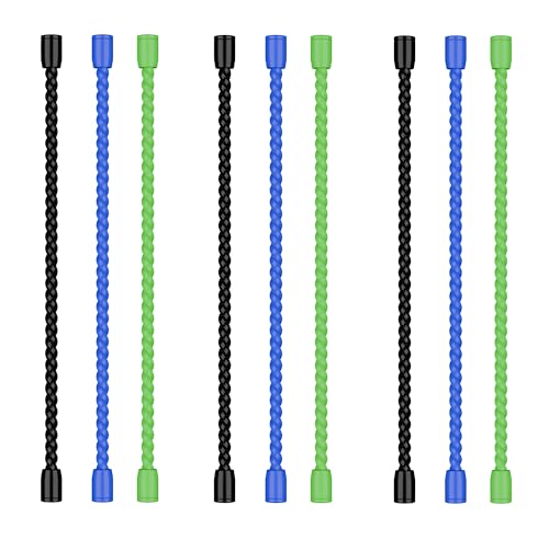 Image of 9PCS 6-Inch Silicone Cable Ties, Bendable Rubber Twist Ties, Reusable Twist Ties for Cords, Cable Zip Ties for Organizing, Bundling (3 Colors)