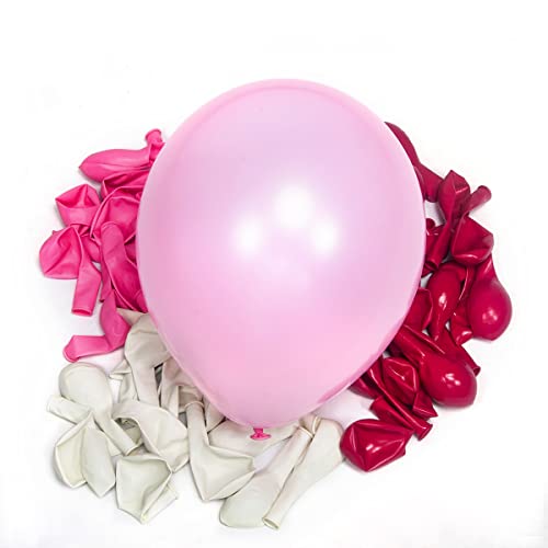 Image of 300 Pack Pink and White Balloons 12 inch White Hot Pink Latex Party Balloon Bulk for Various Party Events Decorations