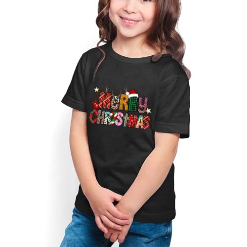 Image of Merry Christmas Family Shirts Plus Size Tops Couple Outfit Tee Parent-Child Short Sleeves Christmas Top