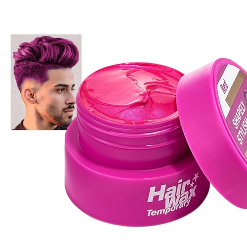 Tinte de pelo rojo temporal de 2,8 oz, cera para el pelo de color rojo rosado para hombres y mujeres, crema instantánea rosa para el pelo con lodo natural, tinte para el cabello, fiesta y cosplay