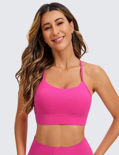 Image of CRZ YOGA Butterluxe Y Back U Neck Sports Bra | Light Support, Removable Pads, Yoga, Extremely Soft, Longline, for Women
