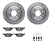 Dynamic Friction Company Rear Brake Rotors with 5000 Euro Ceramic Brake Pads includes Hardware 6612-31200