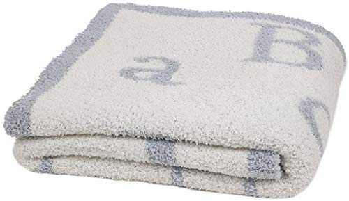 Image of Barefoot Dreams® CozyChic® ABC Blanket, Ocean/Cream