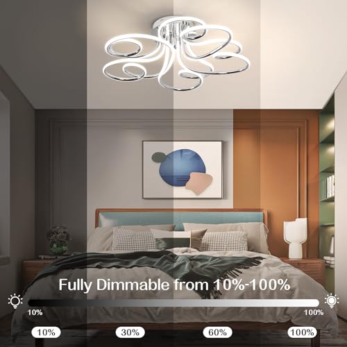 Lampe à plafond LED dimmable à intensité variable avec télécommande - 6