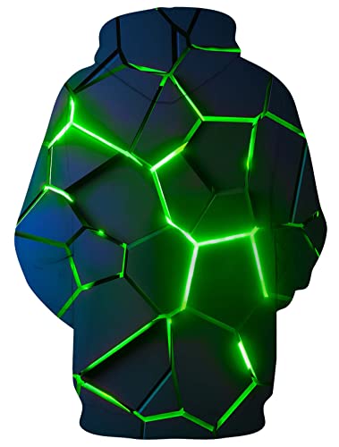 ALISISTER uniseks trui voor dames en heren, 3D-print, capuchontrui met lange mouwen, sweatshirt met zakken - Image 3