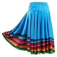 Big Swing Rok Womens Dance Rok Spaanse Kleurrijke Grote Swing Lange Rokken Mexicaanse Folk Dance Performance Kostuum, Wit 75 cm, XXL