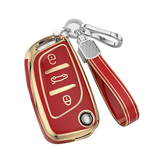 Housse de clé en TPU pour Citroën C3 C4 évite l'usure des boutons et résiste aux chutes