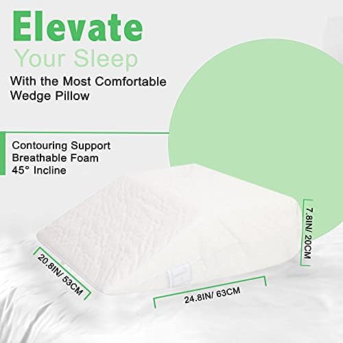 Bedding Studio Leg Elevation Pillow - Foam Wedge Pillow for Leg Rest Support - Quilted Washable and Breathable Cover - Reduces Back, Knee Pain - Improves Circulation and Post Surgery Recovery