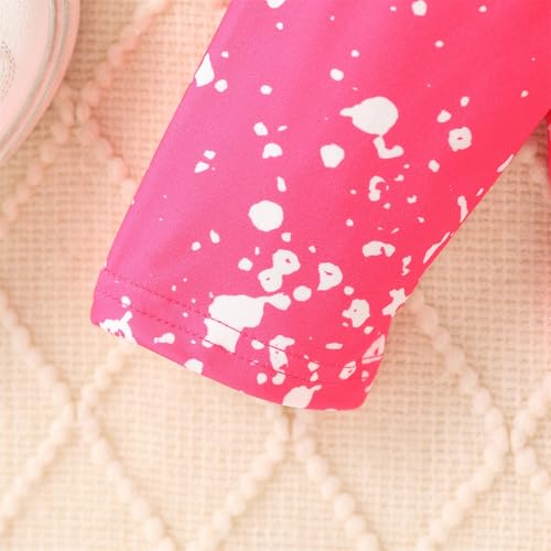 Image of OLMRJKD Kids Toddler Girls Clothes Figure Graphic Drop Shoulder Top Pullover Spotted Print Pants Fall Winter Outfit Set