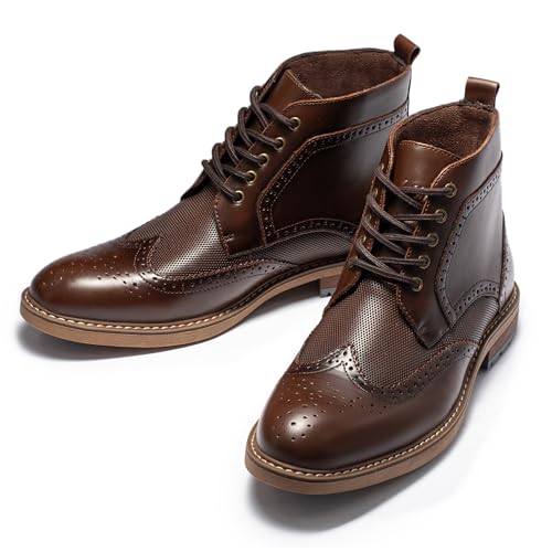 Image of Arkbird Mens Dress Boots Genuine Leather Cap Toe Ankle Boot with Side Zipper for Casual Business Formal Wear