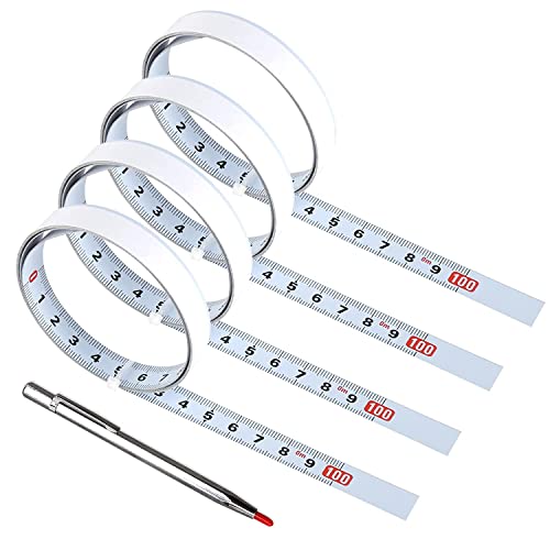 6 Stück Selbstklebende Maßbänder Set - Mit Markern & Schere Für Werkbank & DIY