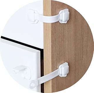 Kit 10 Travas Segurança Bebê Infantil Gaveta Armário Geladeira Microondas Vaso Sanitário Porta Freezer Branco