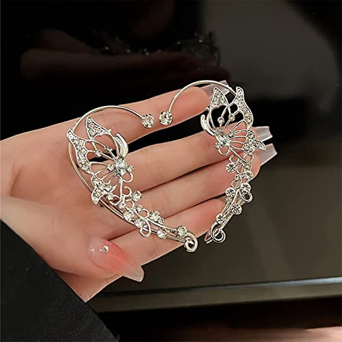 Ear Cuffs For Women Non Piercing, Butterfly Tassel Style Zircon Earrings, Wrap Around Earrings, Adjustable Ear Cuff Earrings Clip, Gifts For Women Girls (1 Pair-#2) #TOP5