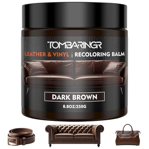 Kit Réparation Cuir Brun Chocolat 250g – Baume Recoloration, Répare Rayures, Craquelures et Décolorations, Rénove Couleur Canapés, Sièges Auto, Chaussures, Sacs,...