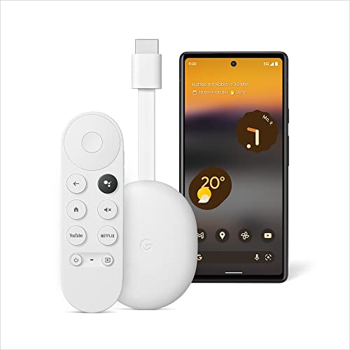 Google Pixel 6a – Freigeschaltetes Android-5G fähiges-Smartphone mit 12-Megapixel-Kamera – Charcoal + Chromecast TV bringt Unterhaltung per Sprachsuche auf deinen TV