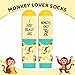 HAPPYPOP Funny Monkey Gifts - Monkey Socks for Men Women, Crazy Silly Novelty Animal Socks, Xmas Stocking Stuffers for Teens