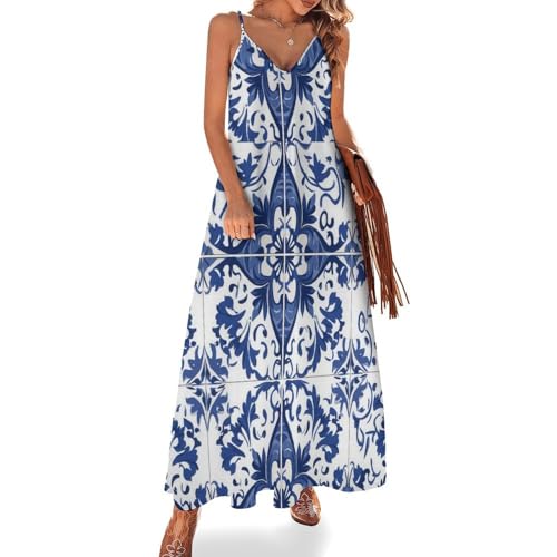Robe longue bleu motifs floraux pour un look d'été fluide et sans complexe