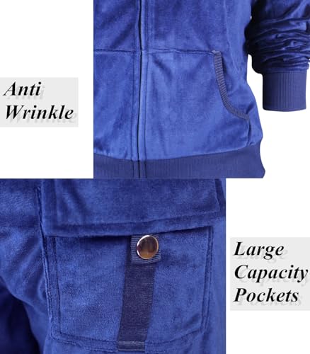 Image of LeeHanTon Sweat Suits for Women Set Comfortable Sweat Outfits Workout Suit Zip Velour Hoodie and Jogger Sport Suit