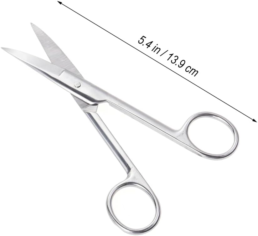 Frcolor Stainless Steel Eyebrow Scissors Curved Makeup Scissors for Brow Grooming Eyelid Tape Trimming Facial Hair Nose Hair Home and Travel Beauty Tool