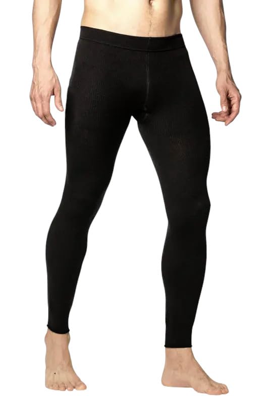 Spandex Men's Black Leggings – Quick Dry, Stretchy Activewear for Gym, Workout, Running & Swimwear, Compression Fit Tights for Training & Water Sports