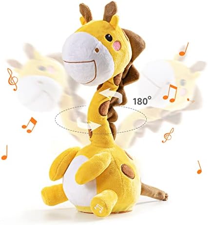 TUMAMA KIDS Baby Soft Toy 12 month Talking Dancing Giraffe Toys Plush Giraffe Toy with Record & Repeating Baby Musical Toy Singing Interactive Baby Toy for Boys Girls Kids Gifts, Yellow (AS-TM295)