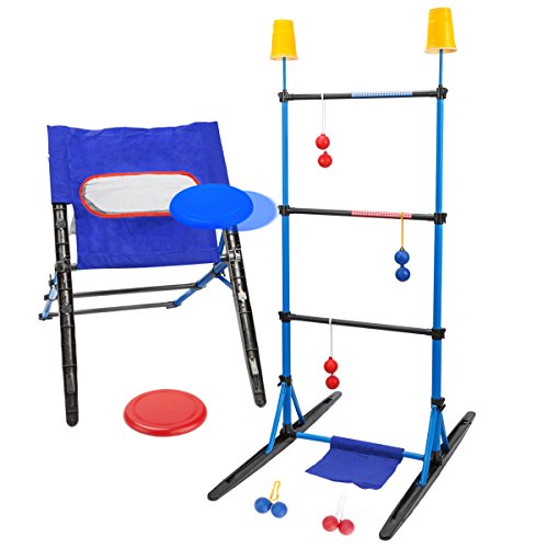 3-IN-1 Outdoor Toss Game Set-Ladder Ball Game,Disc Toss Game,Target Toss Game Perfect For Kids and Adults,Beach, Lawn, Backyard, Camping, Tailgating and Outdoor Play