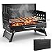 kisidus Holzkohlegrill Klappbarer Campinggrill, klappgrill Tischgrill Gartenpartys & Outdoor - BBQ, Mit kompaktem Design und einfacher Montage