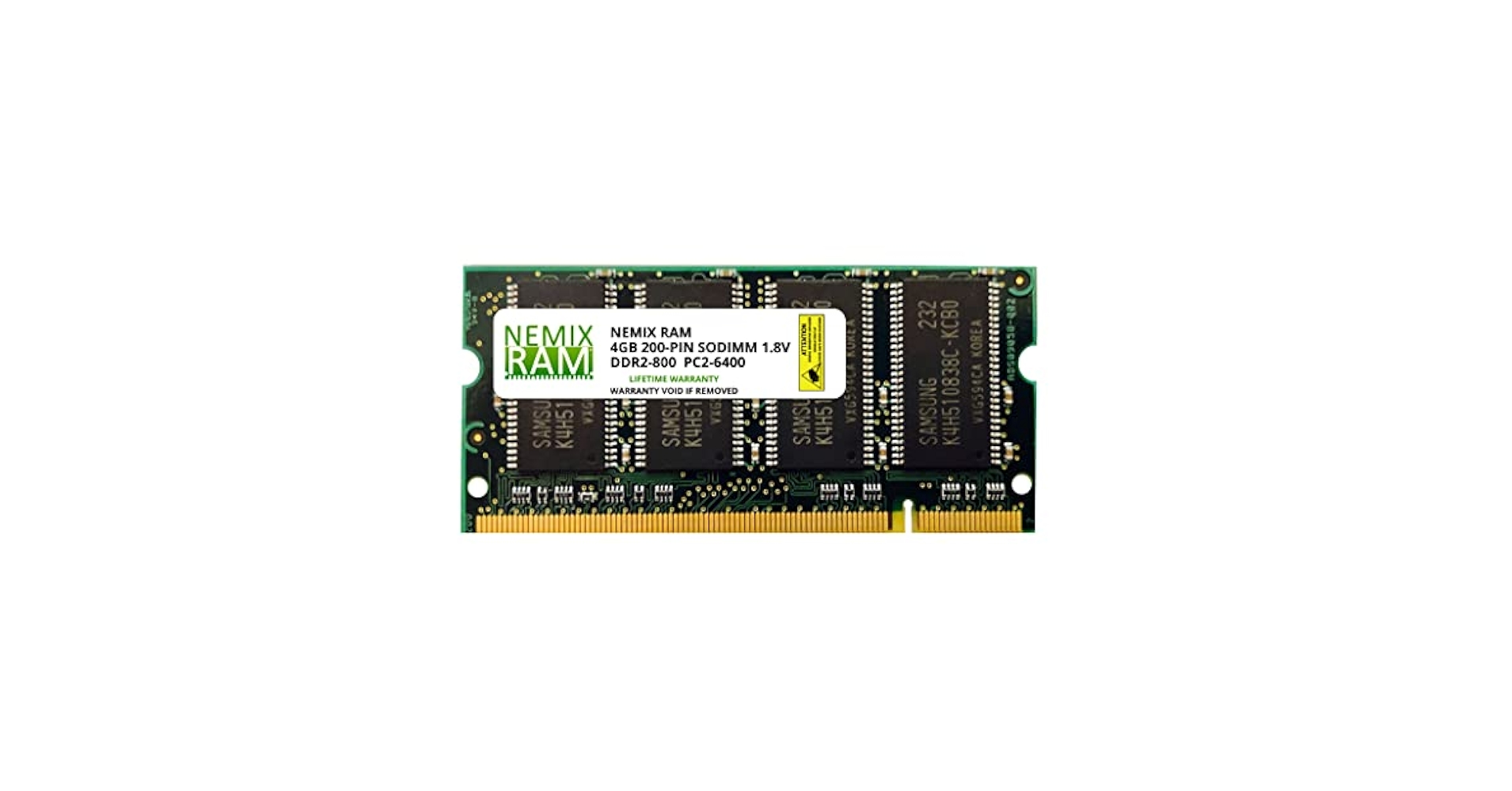 NEMIX RAM 4GB (1X4GB) DDR2 800MHZ PC2-6400 2Rx8 1.8V 200-PIN