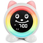 FiveHome Réveil Enfant-Reveil Enfant Educatif Jour/Nuit avec Veilleuse 11 Couleurs | Minuterie | Fonction Snooze | Fonction Mémoire | Réveils Lumineux pour Enfants Cadeau pour Filles et Garçons