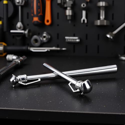 Image of Silver Tire Gauges Tire Pressure Gauges, Pencil Style Mini Test Meter Gauge Pen Auto Car Vehicle Motor Tyre Tire Air Pressure Test Tools and Equipment