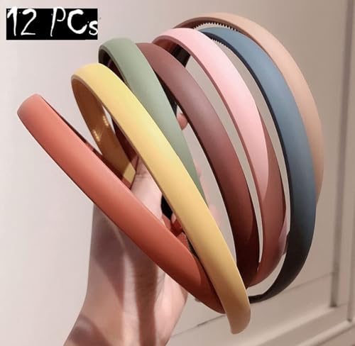 Image of Truvic Fashion Plastic Elastic Wavy Hair Comb Teeth Shine Hairband Hoop Matte Accessory for Women (Multicolor) Set of 12