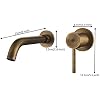 Traditional Brass Wall Mounted 2 Hole Kitchen Sink Mixer Cross Top