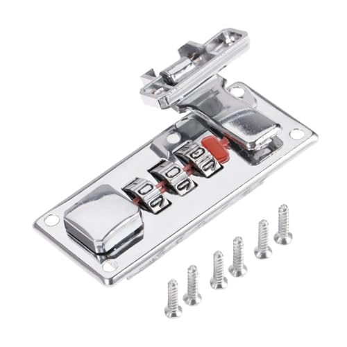 Latch Set Silver Coded Lock 65mmx29mm Vintage Jewelry Wooden Box Chest Hardware W/Screw 1Pcs