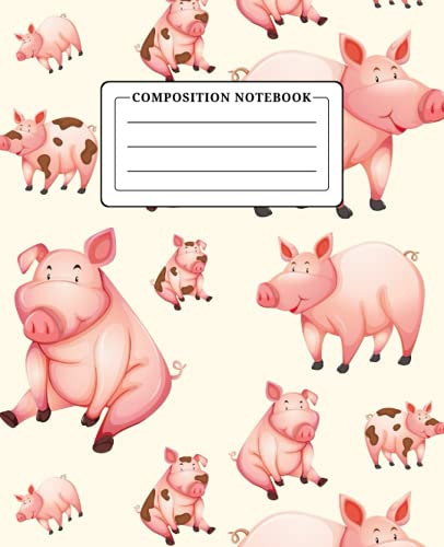Pig Composition Notebook Wide Ruled: 150 Pages Pig Notebook Journal for Girls, Boys, Kids and Teens | Large Lined School Journal for Writing | Pig Gifts for Pig Lovers