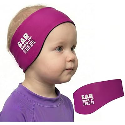 Earvolution Original Ear Band-It Swimming Headband, American Brand, Doctor-Invented - For Kids & Adults - Sensory-Friendly - Keep Ears Dry & Prevent Swimmer's Ear, Holds Earplugs In, (Magenta, Medium)